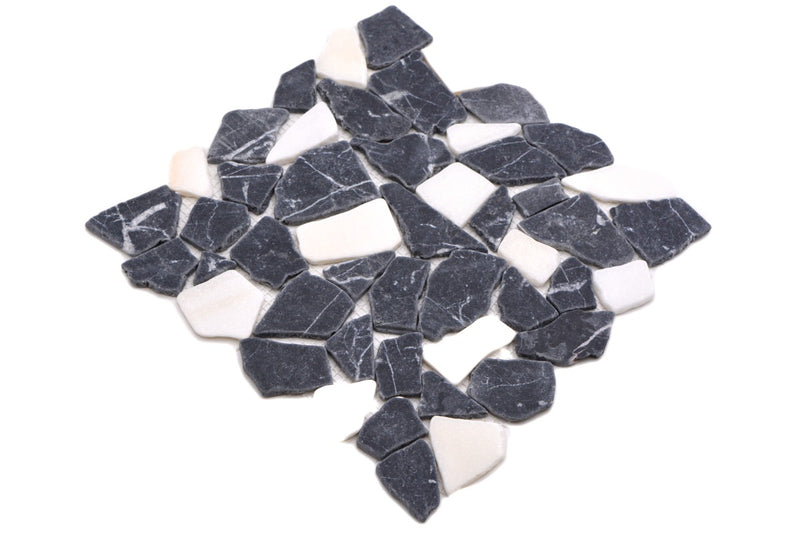 Naturstein Schwarz Weiss Kieselstein Marmor Mosaikfliese - Online Kaufen Schweiz