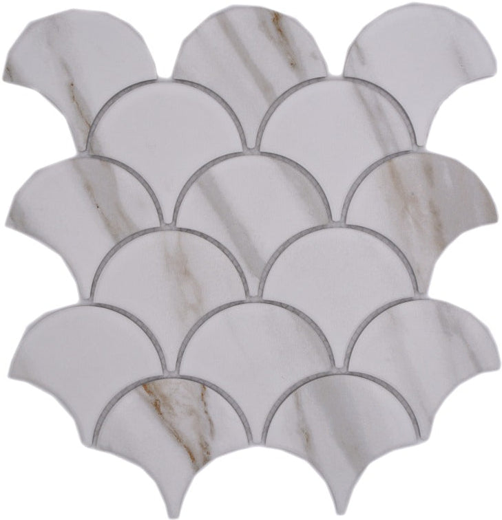 Zugersee Fischschuppen Mosaikfliese Keramik Weiss