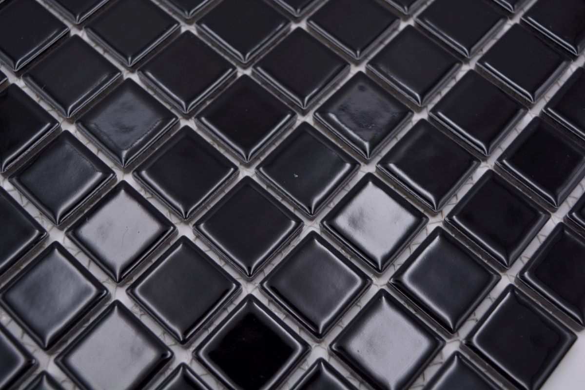 Schwarze Moskau Glänzende Quadrat Mosaik Fliese