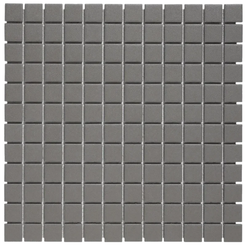 Mini Dunkel Grau Matt R11 Isabelle Quadrat Mosaik Fliese - 23x23mm