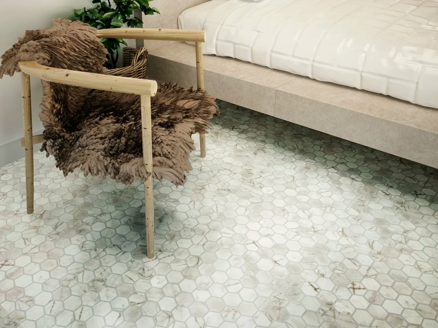 Calacatta Pearl | Premium Hexagon Mosaik